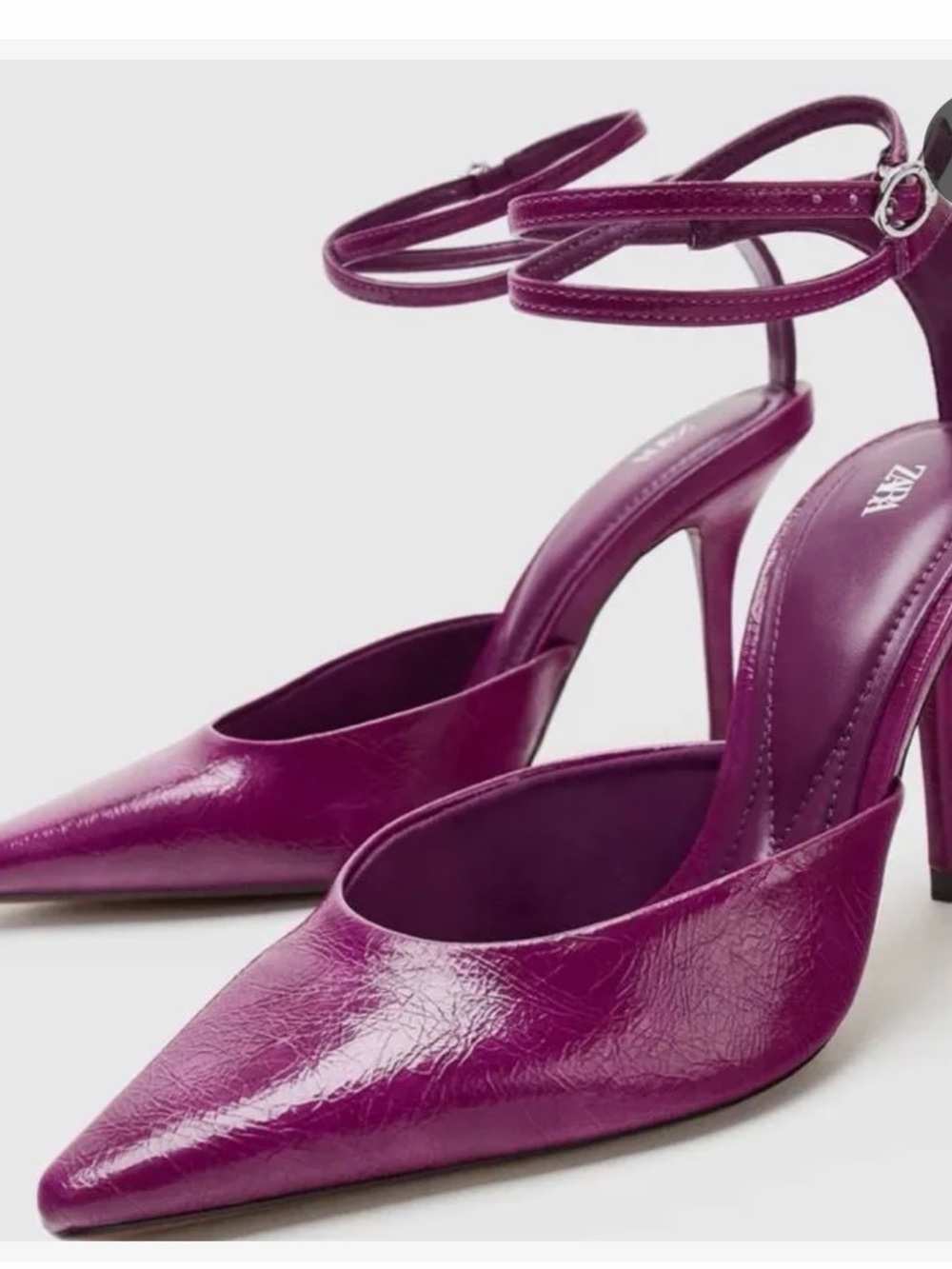 Zara Plum Pointed-Toe Slingback Flats - Picture 5 of 5